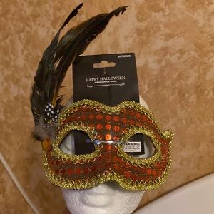 Happy Halloween Brand New Masquerade Mask with Feathers